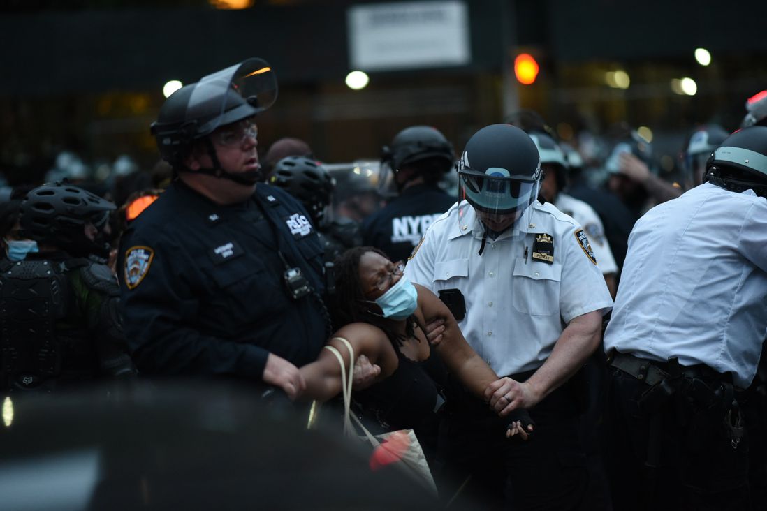 Police arrest people in the Bronx during a peaceful demonstration, June 4, 2020